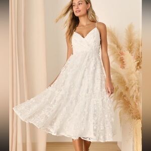 Lulus White Lace Midi Dress